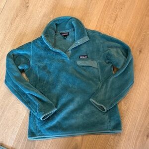 Patagonia Teal Green Snap Pullover Fleece